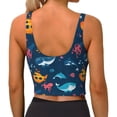 thumbnail image 3 of Lsque Ocean Floor Animals Printed Women'S Sports Bra, Compression, Moisture Wicking, High-Impact Sports Bra For Women,Supportive sports bra-Medium, 3 of 9