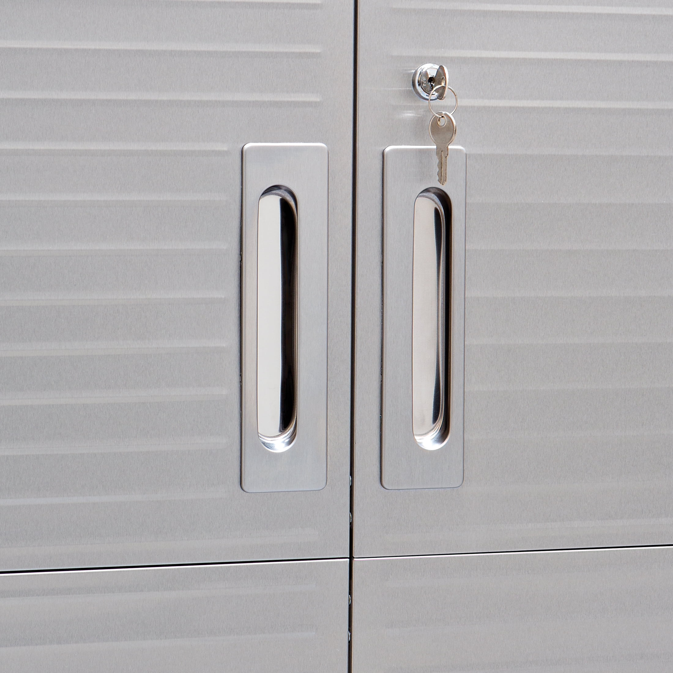 Seville Classics UltraHD® Steel Body Lockable Storage Cabinet Organizer Locker Shelving Unit, Granite, 30" W x 18" D x 72" H