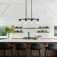 thumbnail image 4 of Dining Room Light Fixture Over Table,Farmhouse 4-Light Kitchen Island Lighting,Modern Wood Chandeliers for Dining Room with Adjustable Height,Industrial Black Kitchen Pendant Hanging Lights, 4 of 7