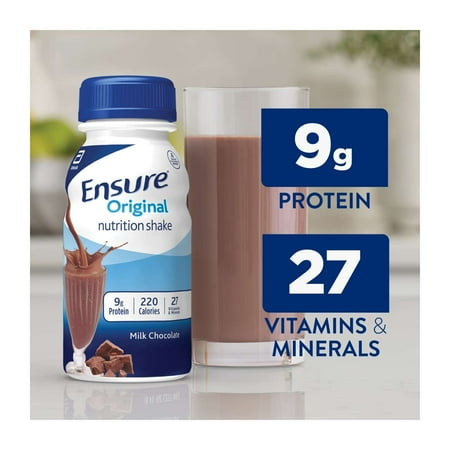 Ensure Original Nutrition Shake, 9g Protein, Milk Chocolate, 8 fl oz - 16 Pack