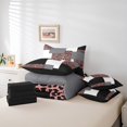 thumbnail image 5 of Black Striped 7 Pcs Comforter Set for Teens Youth,Geometric Bed in A Bag King,Leopard Texture Bedding Sets,Abstract Art Reversible Bed Sets with Sheet Set Microfiber, 5 of 5