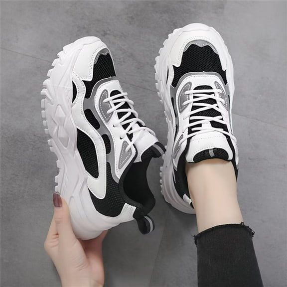Tvtaop Womens Sneakers Fashion Thick Soled Comfort Casual Shoes Breathable Mesh Running Workout Shoes
