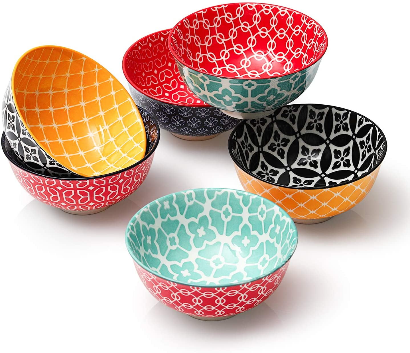 KitchenTour Ceramic Bowls Set - 10 oz Serving Bowls For Kitchen - Cereal,  Ice Cream, Soup, Salad, Rice, Dessert Ceramic Bowls - Assorted Colorful Set