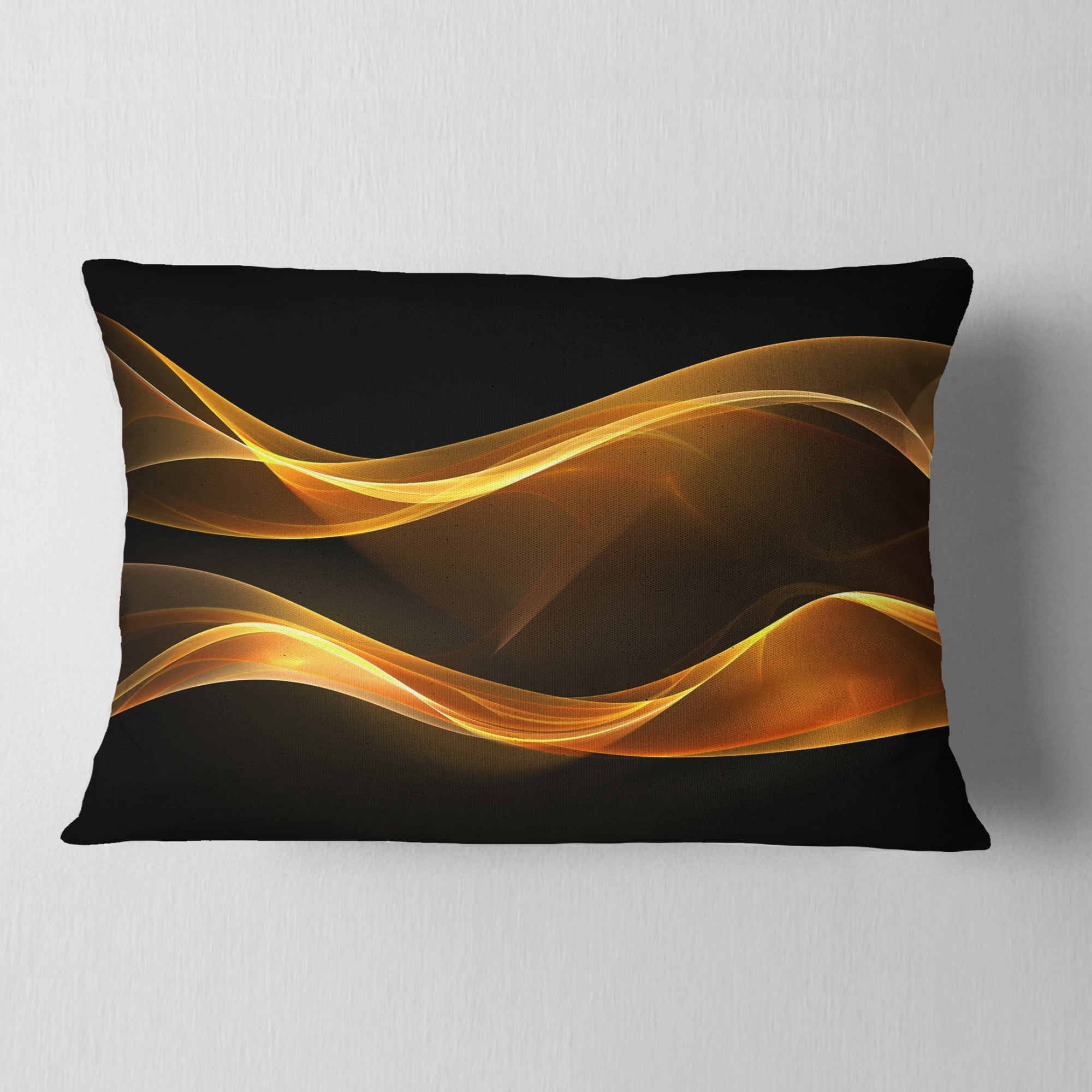 Designart Straight Pink Waves - Abstract Throw Pillow - 12x20