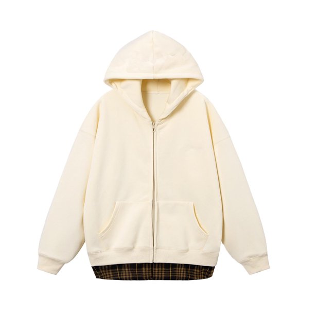 Sudadera con capucha para hombre, con estampado a cuadros y bolsillo con cremallera de terciopelo, cárdigan informal con capucha, chaqueta con capucha, blusa de poliéster para hombre