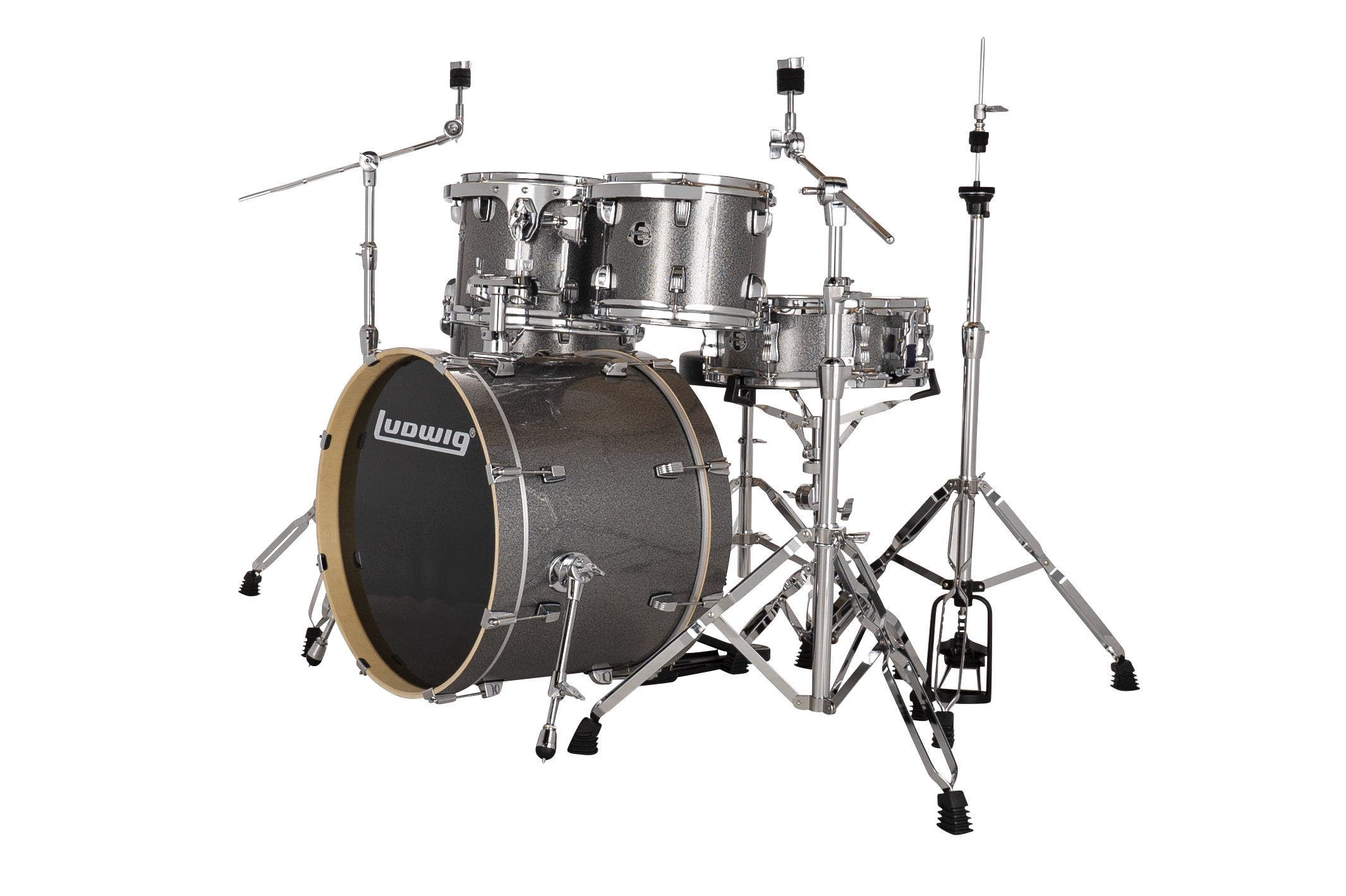 Ludwig Evolution 5-Piece Drum Set w/Hardware, 20" Kick, Platinum Sparkle