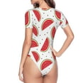 thumbnail image 3 of Uemuo Watermelon Pattern Women's One Piece Short Sleeve Swimsuit Rash Guard Surfing Modest Quick-drying Swimsuit Beach Essentials-, 3 of 9