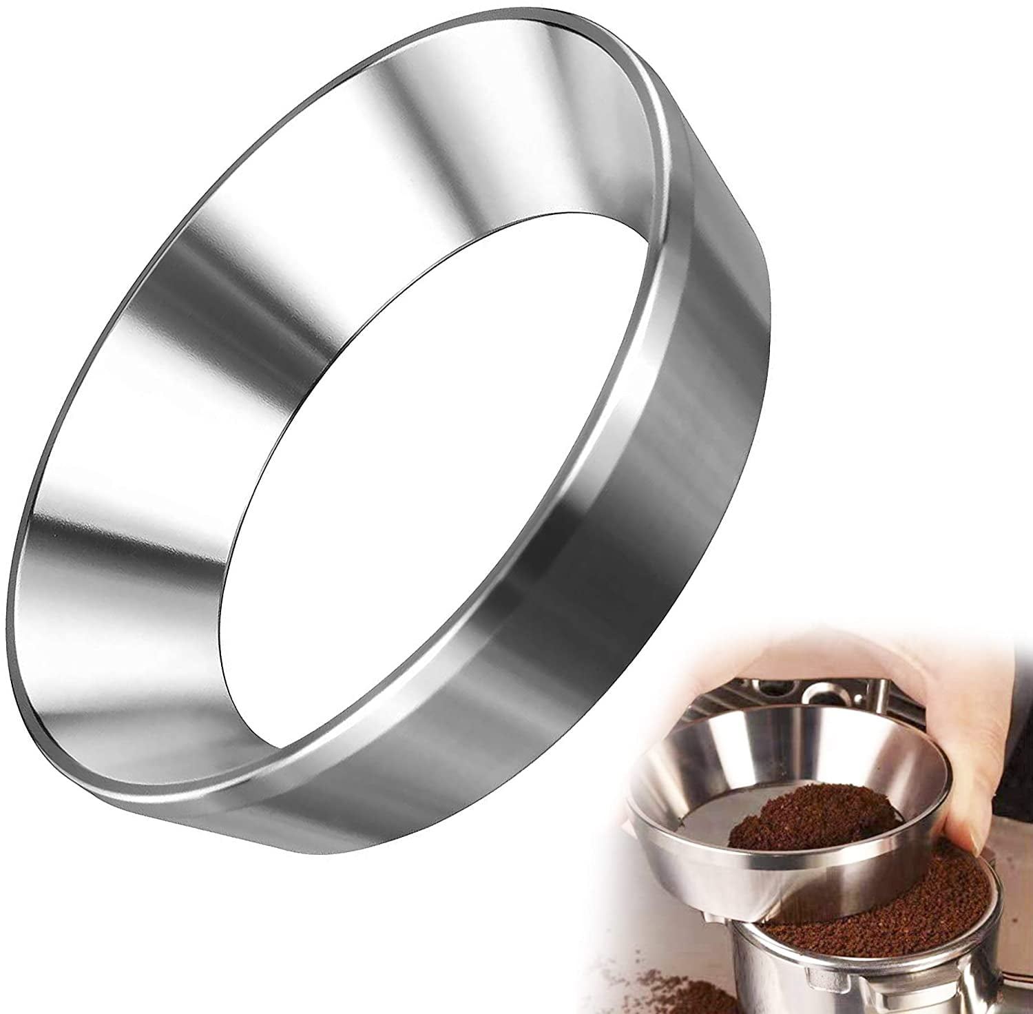 51mm Espresso Dosing Funnel, 51mm Portafilter Dosing Funnel, Stainless