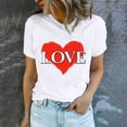 thumbnail image 5 of Amzcrzy Hauts d'Été pour Femmes T-shirt Imprimé pour Amoureuse Col Rond Manches Courtes T-Shirts pour Femmes Hauts à Manches Courtes pour Sorties Tendance, 5 of 5