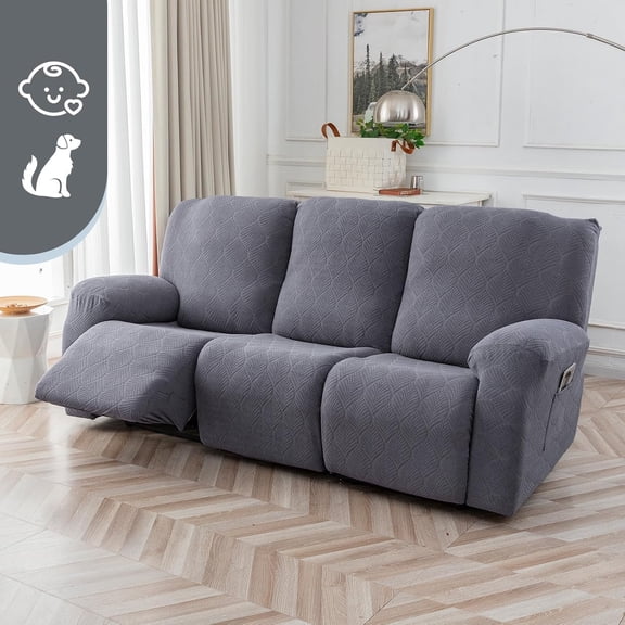Waterproof Recliner Sofa Slipcovers, 3 Pieces Stretch Reclining Couch Covers for 3 Cushion Couch, Pet Friendly Washable Furniture Covers