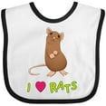thumbnail image 3 of Inktastic I Love Rats Boys or Girls Baby Bib, 3 of 4