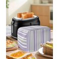 thumbnail image 4 of Light Purple Grey Stripe Toaster Cover 4 Slice, Large Kitchen Appliance Covers, Farmhouse Minimalist Striped Toaster Oven Cover with Loop, Bread Machine Cover Polyester Dust Cover Protection, 4 of 4