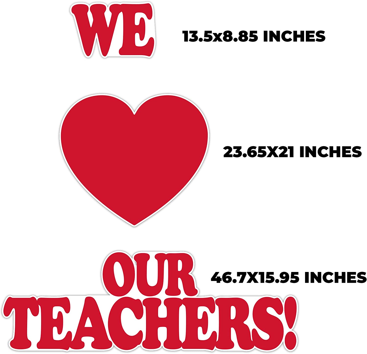 VictoryStore Yard Decorations: We Love Our Teachers Yard Sign - 3 piece sign Includes stakes