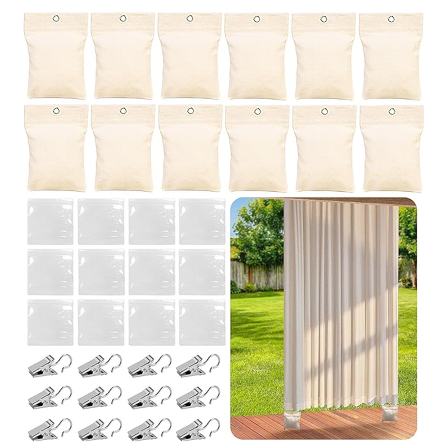 Outdoor Waterproof Curtain Easy-Going Outdoor Patio Curtains Detachable ...