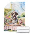 thumbnail image 2 of Happy Mother's Day German Shorthaired Pointer with Sweets and Flowers at a Picnic Cozy Fleece Blanket GSP Lover Dog Gift Warm Soft Throw Blanket - 13005, 2 of 5