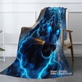 thumbnail image 2 of Spxubz Electric Blue Panther Flannel Throw Blanket For Gift Home Sofa Bed Decoration 50x40 inch, 2 of 5