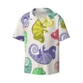 thumbnail image 5 of Picia Cute Chameleons Men's Linen Shirts Short Sleeve Cuban Beach Shirts Casual Shirts Button Down Shirt for Men Beach Summer Wedding Shirt-Large, 5 of 7