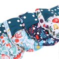 thumbnail image 4 of 4 Pcs Baby Reusable Pocket Nappy Diaper Machine Washable Cloth Diaper for Newborn Babies, 4 of 4