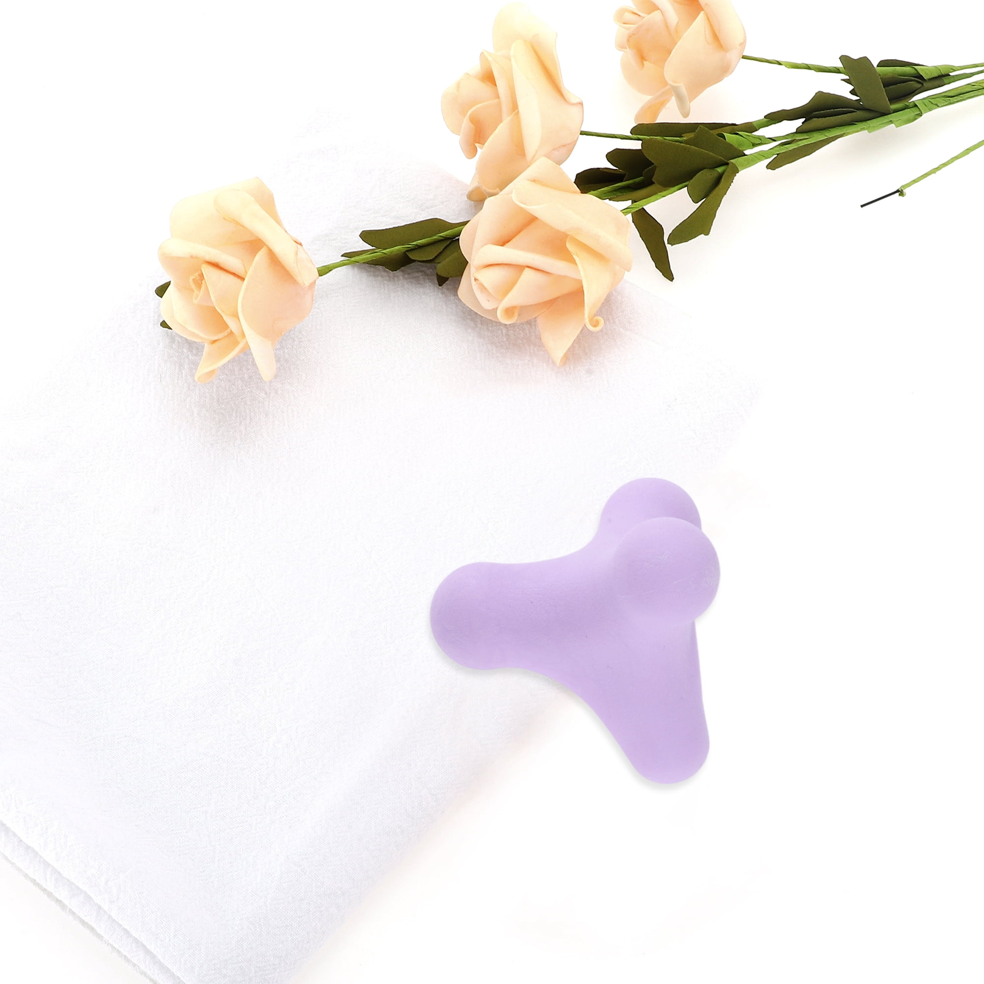 Unique Bargains 4-Corner Massage Ball Manual for Stress Ease Purple