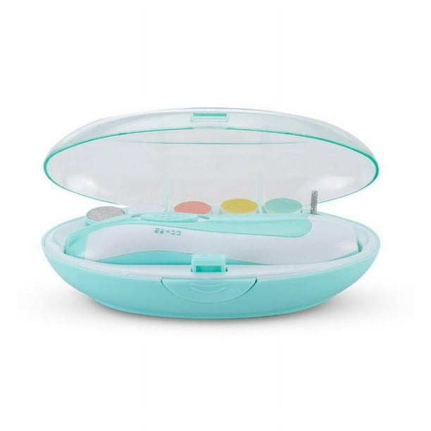 Lima de uñas para bebés, cortauñas eléctrico para bebés, pulidor de uñas para bebés, luz LED, cortaúñas versátiles, lima de uñas para el cuidado del bebé (azul)