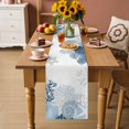 thumbnail image 2 of Summer Coral Table Runner 70 Inches, Coastal Ocean Starfish Conch Lake Blue Bed Runner Dresser Scarves Tabletop for Indoor Outdoor Parties/Ceremony/Banquet, 13" x 70", 2 of 9