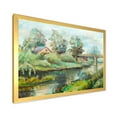 thumbnail image 2 of Designart 'Rustic Landscape With Bridge On The River' Lake House Framed Art Print, 2 of 4