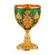 thumbnail image 1 of Copa de licor o vino con forma de cáliz vintage repujado para bar, fiestas y hogar. Verde, 1 of 9