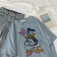 thumbnail image 5 of Disney lindo Mickey Mouse Pato Donald princesa señoras pantalón corto Casual manga niñas camiseta estampado de dibujos animados camiseta cuello redondo pulóver, 5 of 5
