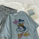 thumbnail image 5 of Disney lindo Mickey Mouse Pato Donald princesa señoras pantalón corto Casual manga niñas camiseta estampado de dibujos animados camiseta cuello redondo pulóver, 5 of 5