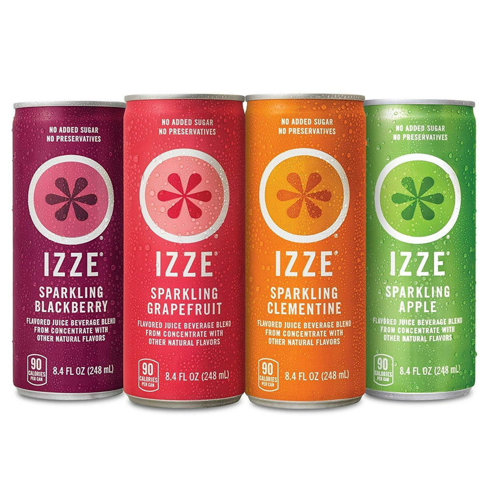 IZZE Sparkling Juice, 4 Flavor Variety Pack, 8.4 Fl Oz (24 Count