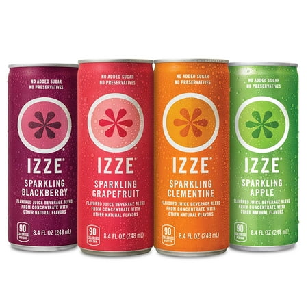 IZZE Sparkling Juice, 4 Flavor Variety Pack, 8.4 Fl Oz...