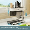 thumbnail image 2 of LELINTA Knife Block Knife Holder,Kitchen Knife Storage Rack Inserted Knife Organizer-Detachable for Easy Cleaning & Unique Slot Design to Protect Blade, Stainless Steel Knife Holder, 2 of 8