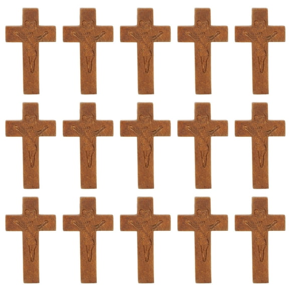 Miangastore 50Pcs Wooden Cross Decorations Coffee Classic Cross Design For Home Decoration