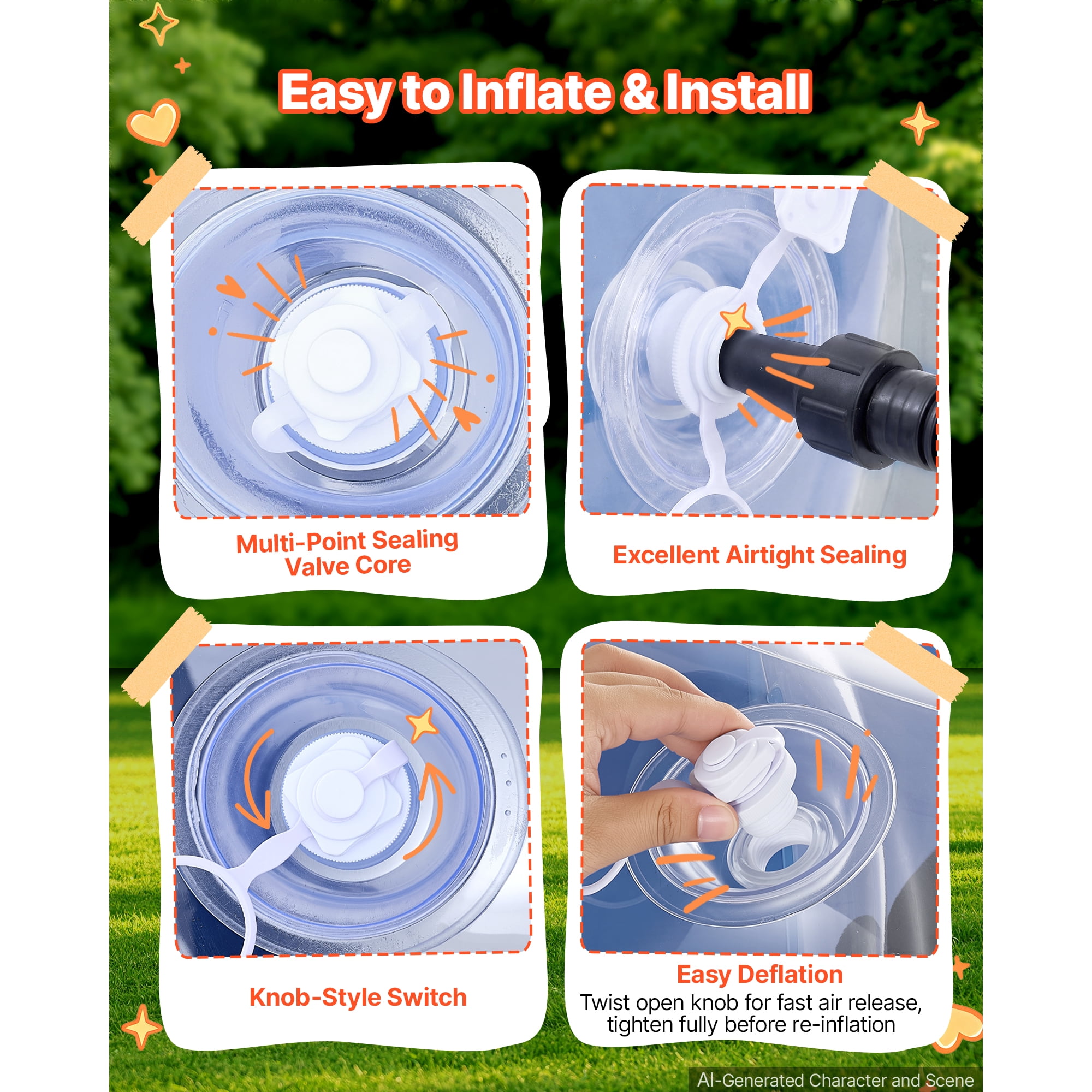 KFFKFF 2-Pack Inflatable Bumper Balls 4FT Human Bubble for Teens Blue, Ideal for Backyard, Camping, Picnic, Park, Lawn, and Outdoor Team Activities, Durable PVC Material,Sumo Hamster Ball with Handle