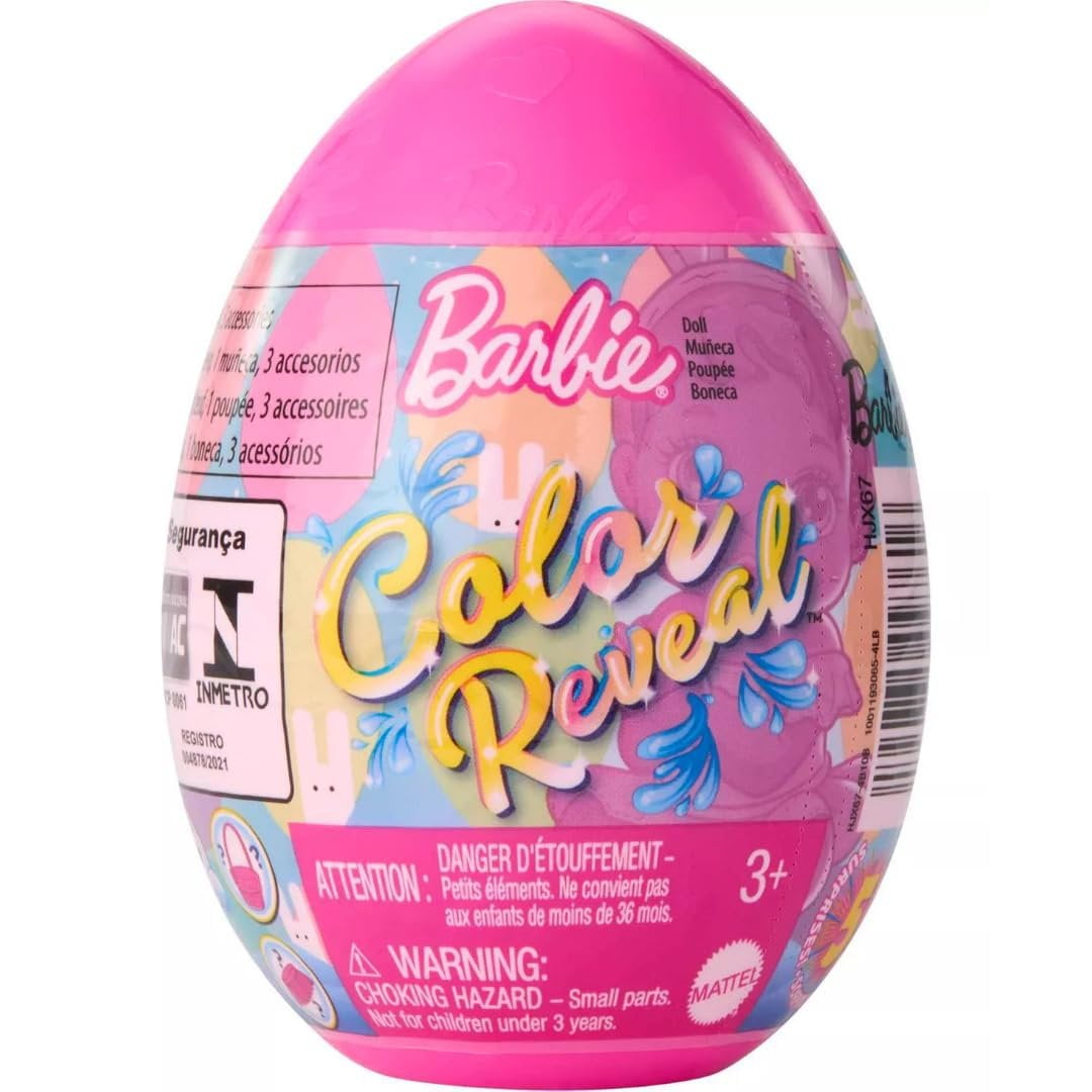 Barbie Color Reveal Easter Egg HJX67 Series Complete Set of 5 Colored Egg Surprises Bundle