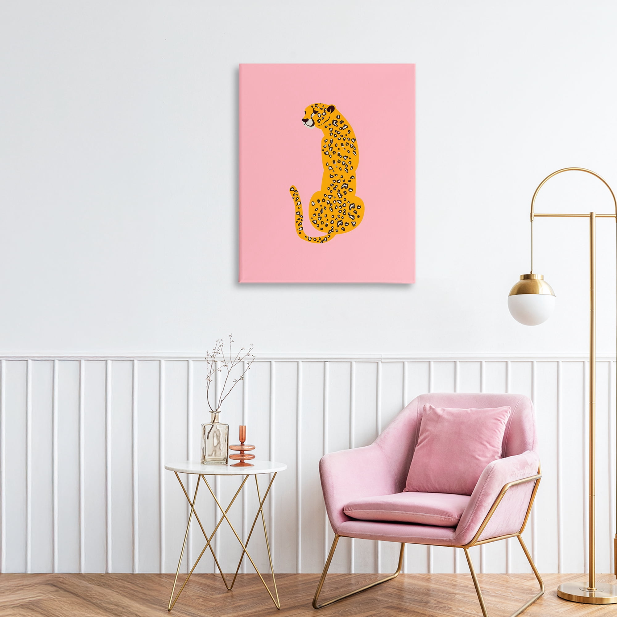Stupell Industries Yellow Jaguar on Pink Canvas Wall Art, design by Creative Studio
