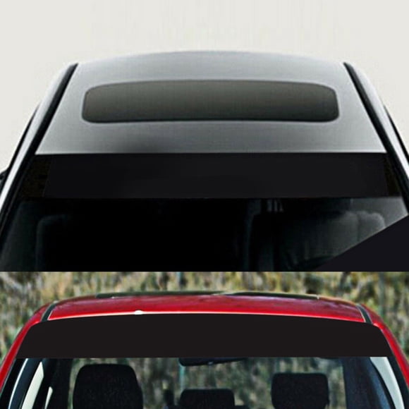 AURARMLET 1Set Windshield Sun Banner Black PVC for Car Styling with Fashion Design Exterior Sun Visor 14x7in