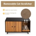 thumbnail image 4 of Cat Litter Box Enclosure Furniture, Wooden Litter Box Cabinet with Doors & Scratching Pad, Metal Legs, Hidden Litter Box, 35.5 x 20 x 20 inch, 4 of 7