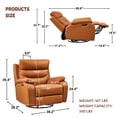 thumbnail image 6 of BedLuxury Dual Motor Power Swivel Rocker Recliner with USB Port, Orange, 6 of 8