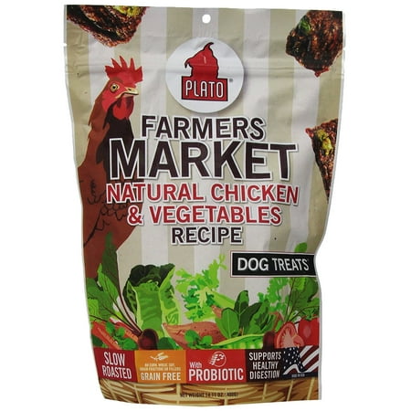 PLATO Dog Treats - Farmers Market Chicken and Vegetables Real