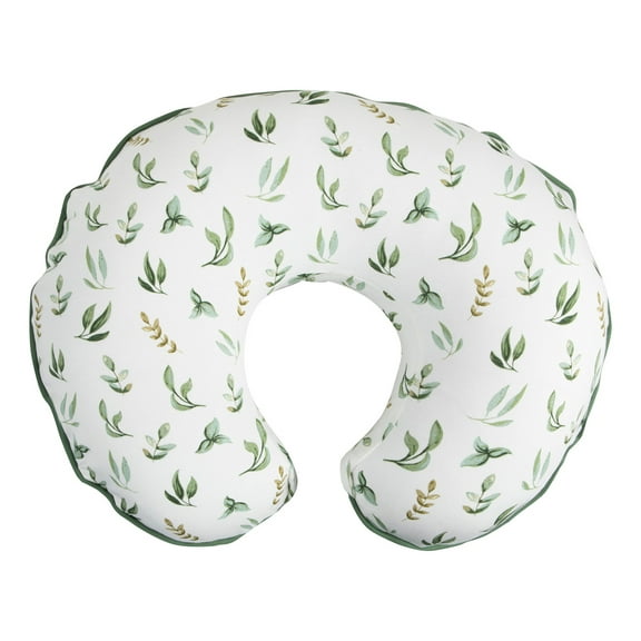 Boppy Funda de Cojín de Lactancia​ Hojas verdes gris L