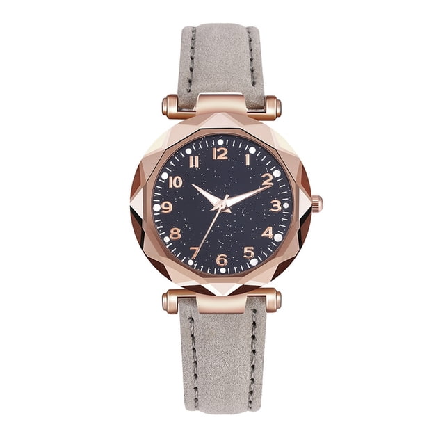 Reloj de cuarzo para mujer, relojes para mujer, cielo nocturno, luminoso, tendencia, esfera digital, reloj de cuarzo de moda informal, reloj para mujer
