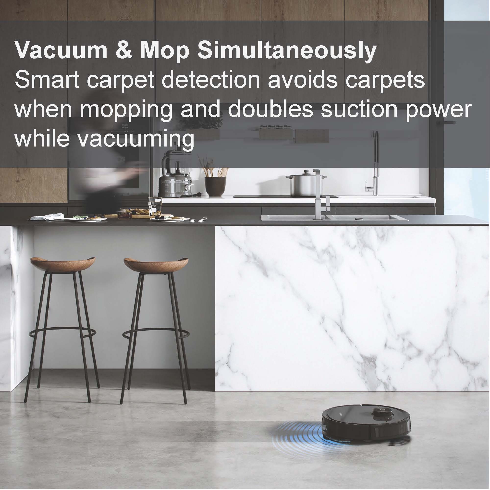 Ecovacs Deebot T8 Robot Vacuum and Mop Cleaner, Precise Laser Navigation,  Multi-floor Mapping, Intelligent Object Avoidance, Full-customize clean