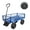 Blue Solid Wheels, variant on Solid Wheels 10" Flat Tires Steel Garden Wagon cart A Large-Capacity mesh with a Load of 1100LBS,with Detachable Side and no Pneumatic Tires,can be Used in Farms,Warehouses,etc.