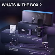 Socodox XLR/USB Dynamic Microphone Kit, PC Mic for Streaming,Podcasting,Gaming,RGB,Mute and Noise Cancelling Function,Volume Control,Headphone Jack