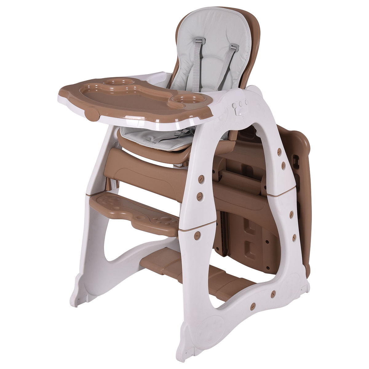 Costzon 3 In 1 Baby High Chair Desk Convertible Play Table Costzon 3 In 1 Baby High Chair Desk Convertible Play Table Conversion Seat Booster Brown