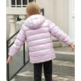 thumbnail image 5 of Aideaone Girls Puffer Jacket Packable Hooded Warmth Padded Winter Coat Metallic Shine Outerwear 10-12Years, 5 of 8