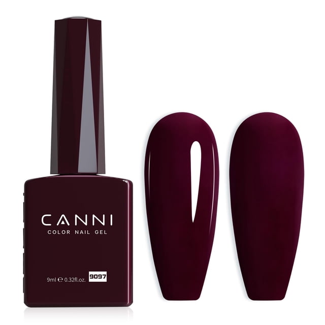 Esmalte de uñas en gel CANNI, rojo oscuro, color burdeos, 15 ml
