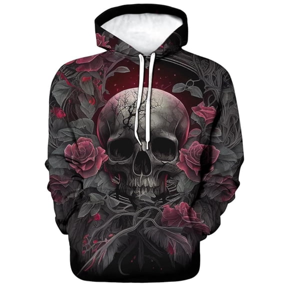 XIAOCHA Men's Graphic Print Hooded Sweatshirt Casual Pullover Comfortable Streetwear With Front Pocket