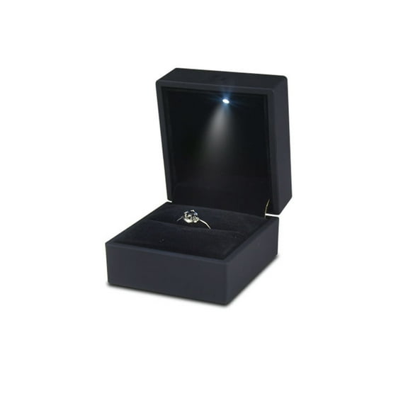 DESIGNICE Ring Box，Luxurious Seamless Ring Box with LED Light, High-Quality Velvet Jewelry Storage Case, Illuminated Engagement Ring Holder